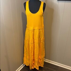 B5 LOFT Women’s 8 Vibrant Yellow Tiered Maxi Tank Dress